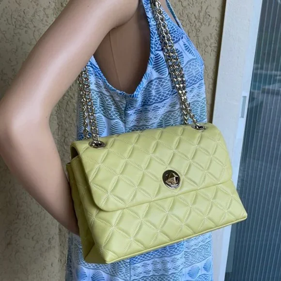 Kate Spade Natalia Smooth Leather Medium Flap Shoulder Bag Frosty Lime - Picture 14 of 16